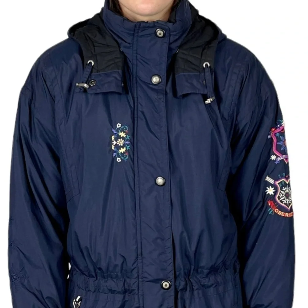 OBERMEYER AUSTIN EMBROIDERED FLORAL SNOWFLAKE WINTER SNOW SKI JACKET